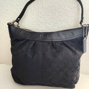 Like New Coach Ashley Signature Black Shoulder Bag Purse